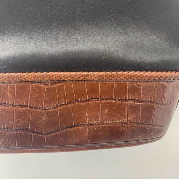 Brighton Black & Brown Croc Embossed Shoulder Bag - Picture 3 of 9